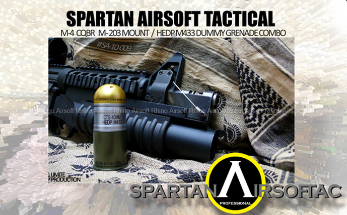 Spartan Airsoft CQBR M203 Mount with Dummy M433 Grenade (Limited Edition)