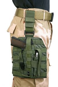 Pantac MOLLE Style Leg Panel with Holster (OD / CORDURA)